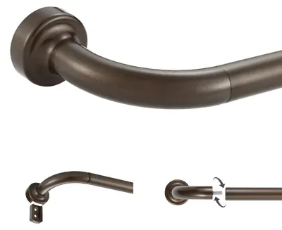 Produktbild von Gardinenstange mit Aluminium-Endstücken und Halterungen, 71,1-121,9 cm, Dunkelbr