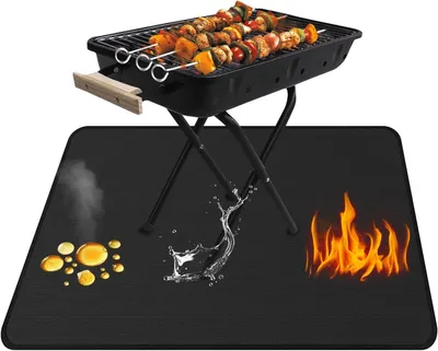 Produktbild von Puzzlematte 1 Stück 40 x 60 cm hitzebeständige Matte, Premium-Grillmatte für Camping-Grillen und Grillen im Freien, langlebige Grillmatten (schwarz)