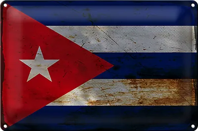 Produktbild von Blechschild Flagge Kuba 18x12cm Flag of Cuba Rost