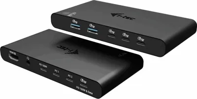 Zdjęcie produktu dla i-tec C31KVMHDMIDOCKPD, Przewodowa, USB 3.2 Gen 1 (3.1 Gen 1) Type-C, 100 W, Czarny, 3840 x 2160 px, 60 Hz