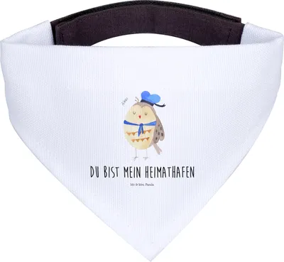 Produktbild von Mr. & Mrs. Panda Halstuch Für Hunde Eule Matrose - Weiß - Geschenk, Freundin, Hund, Kapitän, Hundehalstuch, Seefahrer, Tuch, Owl, Heimathafen