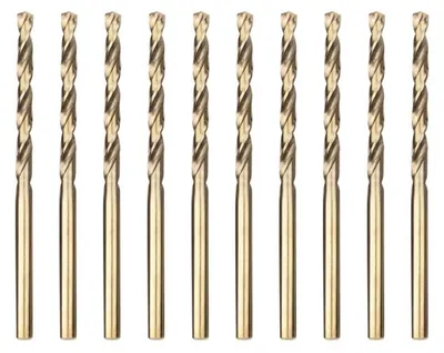 Obrázek produktu pro Sada 10 kovových vrtáků s kobaltovým povlakem, průměr 3,0 mm, spirálové vrtáky určené pro vrtání nerezové oceli a kovů, celková délka 61 mm