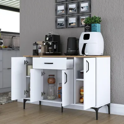 Image de Piobbico - Buffet, 120x40x79h cm Blanc, un Tiroir