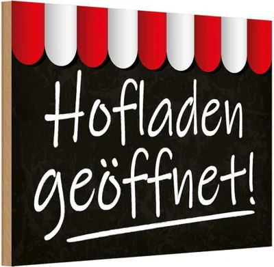 Zdjęcie produktu dla vianmo Drewniany znak 12x18 cm Hofladen geöffnet Verkauf
