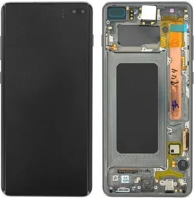 Produktbild von Original AMOLED Display Touchscreen Bildschirm Rahmen Ceramic Prism Schwarz für Samsung Galaxy S10 Plus G975F