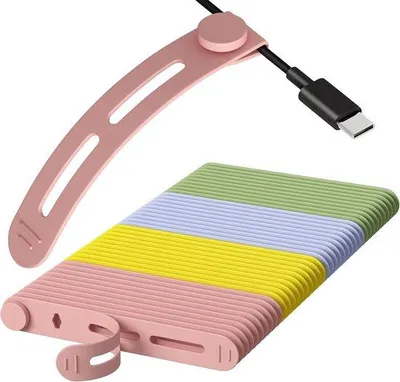 Produktbild von Silikonische Kabelbinder - Dauerhafte Kabelverwalter für Ladesätze, Kopfhörer und Computerkabel - 40er Pack