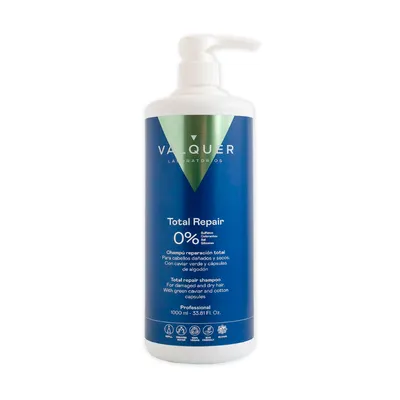 Produktbild von Válquer Total Repair Shampoo Zero % ohne Salz, ohne Sulfate, ohne Parabene und ohne Silikone. Geschädigtes und trockenes Haar. Vegan. Haarreparatur -