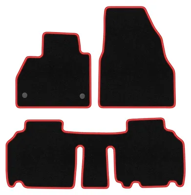 Immagine prodotto di Tappetini in moquette per Renault Kangoo II 2013- (multispazio) – set 4 pezzi, nero/rosso, su misura – Wielganizator CARLUX