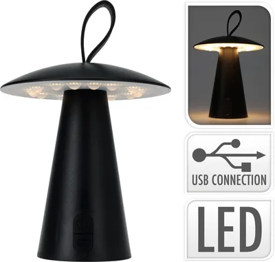 Obrázok produktu pre Stolná lampa čierna USB dobíjateľná