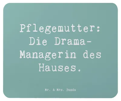 Produktbild von Mr. & Mrs. Panda Mouse Pad Spruch Pflegemutter Managerin - Meeresbrise - Geschenk, Drama, Mousepad, Zuhause, mauspad laptop, Familienleben, notebook, Pflegekind, Freude