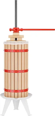 Image de Wiltec Presse à fruits manuelle 30L Bois de hêtre 285x581mm Broche métallique Pressoir Torchon Pressage Vin Fruit Chêne Cidre Presse- pomme Agrumes Moût Extracteur Broyeur Baies