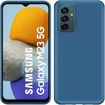 Immagine prodotto di Custodia per Samsung Galaxy M23 5G, custodia protettiva in silicone morbido in gomma liquida blu