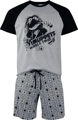 Produktbild von Die Muppets Schlafanzug Herren Animal grau/schwarz L