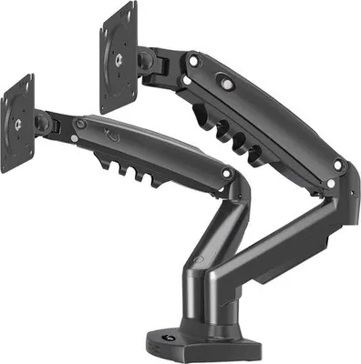 Image de Bras de support pour 3 écrans, flexible et ergonomique, noir
