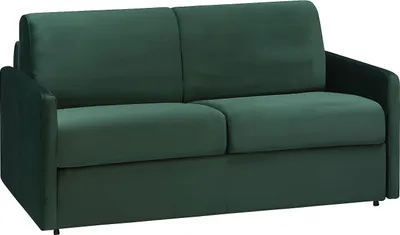 Produktbild von Schlafsofa 3-Sitzer - Liegefläche: 140 cm - Matratzenhöhe: 14 cm - Samt - Tannengrün - CALIFE