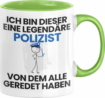 Produktbild von Polizist Geschenk Tasse Lustige Geschenkidee Geburtstag für Polizist Ich Bin Dieser Legendäre Polizist Von Dem Alle Geredet Haben Kaffee-Becher (Grün)