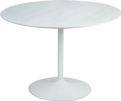 Produktbild von SalesFever Esstisch rund Ø 110 cm | Tischplatte MDF Marmoroptik | Gestell Metall | B 110 x T 110 x H 75 cm | weiß