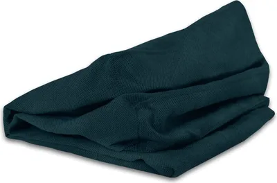 A folded dark green fabric item, likely a cushion cover, is presented on a white background.