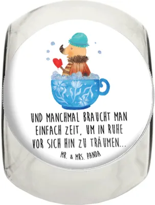 Produktbild von Mr. & Mrs. Panda Teedose Nachtfalter Schaumbad XL 2000ml - Weiß - Geschenk, Süßigkeiten Glas, Lustige Sprüche, glasbehälter, Baden, Kaffeedose, Ziele, keksdose, Bad, WC