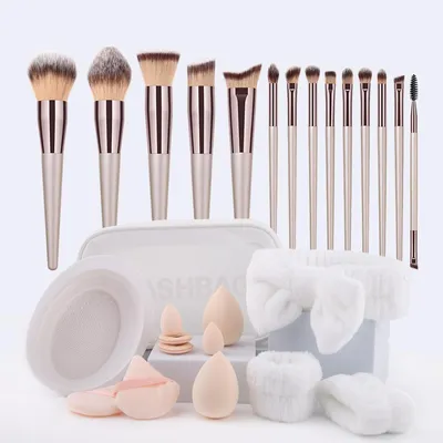 Image de INF Ensemble de 27 pinceaux de maquillage avec éponges et accessoires