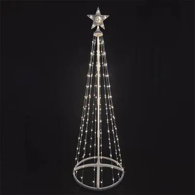 Beleuchteter Weihnachtsbaumkegel 1,5 m, kaltweiß, einfarbig