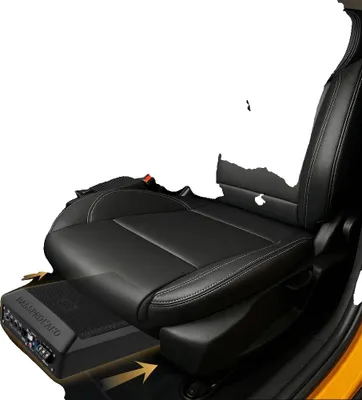 Obrázek produktu pro Subwoofer pod sedadlem, jmenovitý výkon 600 W, maximální výkon 1200 W, napětí 12 V, impedance 4 ohmy, rozměry 28 cm x 20 cm x 7,5 cm