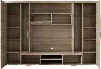 Produktbild von trendteam Wohnen Wohnwand Mondeo Eiche Sägerau hell 291 x 197 x 41 cm