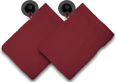 Produktbild von 2er Set Waschhandschuhe Waschlappen bordeaux weinrot 16x21 cm Frottee Baumwolle