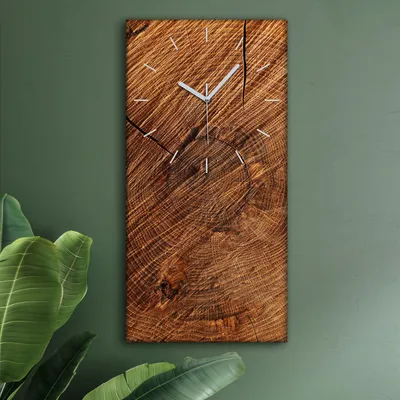 Produktbild von Wohnzimmer Leinwand Uhr Geräuschlos Küche 30x60 Baum, Holz, Motive, Textur, weiße Zeiger