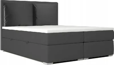 Produktbild von Bett, Boxspringbett SUZI mit Bettkästen und T25 Topper, Doppelbett, Stauraum, Schlafzimmer, Polsterbett, 160x200 cm. (Grau - Itaka 50)