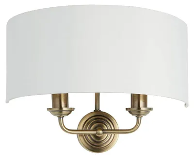 Immagine prodotto di Applique HIGHCLERE in ottone anticato 2xE14x7W, metallo, dimensioni: 25x35x18 cm, IP20, Endon