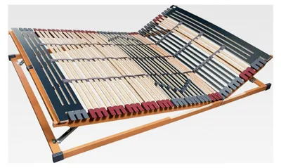 Produktbild von 7-Zonen Lattenrost Rhodos® KF, verstellbar im Kopf- und Fußteil, 44 Leisten, Triokautschukkappen, Querholme aus massivem BUCHE, Mittelgurt, montiert, , 140 x 200 cm