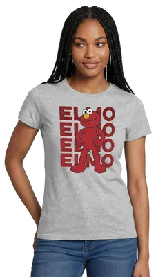 Produktbild von Spreadshirt Sesamstraße Elmo Pose Frauen T-Shirt, L, Grau meliert