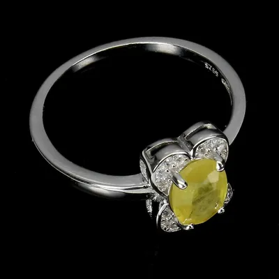 Produktbild von 925er Feinsilber, Ring, Größe 17, Gelbgold, Saphir