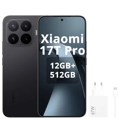 Produktbild von Xiaomi 17T Pro 5G 512GB 12GB 6.83", 7000mAh, Leica 5x Teleobjektiv, 144Hz Eye-Care Display, Schwarz (mit Netzteil)