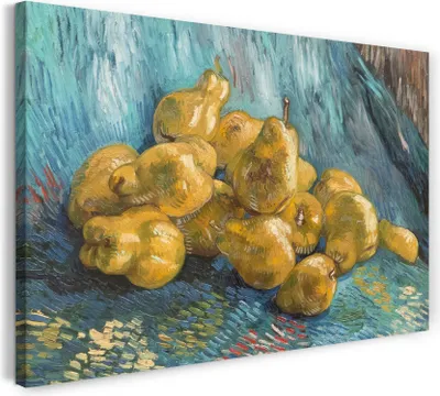 Produktbild von Leinwandbild (100x70cm): Vincent van Gogh - Stillleben mit Birnen, echter Holz-Keilrahmen inkl. Aufhänger, handgefertigt in Deutschland