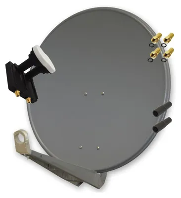 Produktbild von PremiumX Deluxe 85 Alu SAT Antenne in Anthrazit mit Twin Monoblock LNB 3° für 2 Teilnehmer