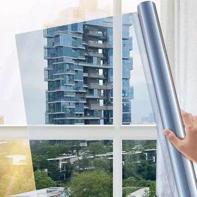 Produktbild von Famanu Fensterfolie für Privatsphäre - Reflektierend Silber - 90 x 200 cm