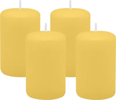 Produktbild von 4er Set Adventskranzkerzen Grapefruit Gelb Ø 50 x 80 mm