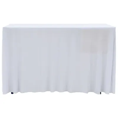 Produktbild von vidaXL 2 Stück Stretch-Tischdecken mit Rand Weiß 183 x 76 x 74 cm
