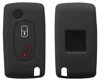 Produktbild von kwmobile Schlüsselhülle für Peugeot Citroen 2-Tasten Klapp Autoschlüssel Hülle - Autoschlüssel Schlüssel Hülle aus Silikon - Schlüsselschutz Gehäuse