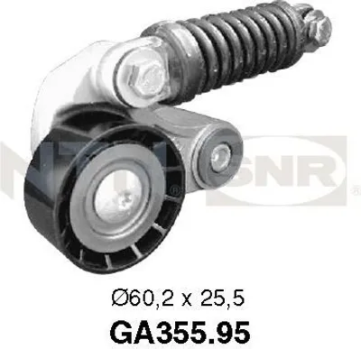 Produktbild von SNR GA355.95 Spannrolle Keilrippenriemen für VOLVO V40 Kombi (645) für RENAULT Scénic I (JA0/1, FA0) ESPACE III (JE0) MEGANE I (BA0/1) MEGANE Scenic