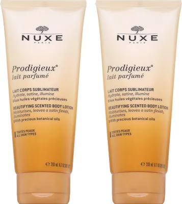 Produktbild von Nuxe, Prodigieux Parfümierte Körpermilch, 2 x 200 ml -  Pflegemilch für geschmeidige & hydratisierte Haut.