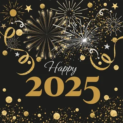 Produktbild von 20 Servietten Happy 2025 - Das Jahr 2025 33x33cm