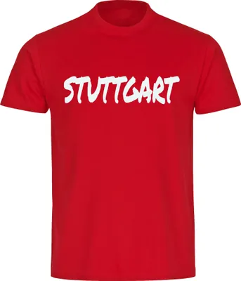 Produktbild von multifanshop Herren T-Shirt - Stuttgart - Textmarker, rot, Größe 5XL