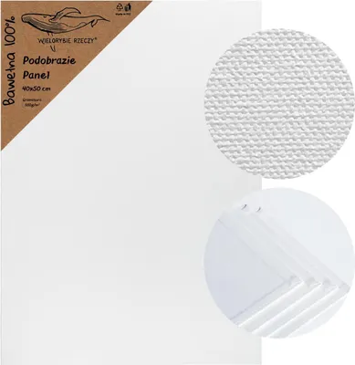 Produktbild von Leinwand auf Malplatte 40x50 cm – stabile Malplatte mit Baumwoll-Leinwand 350 g/m² – 3-fach mit Gesso grundiert – hochwertige Künstlerleinwand