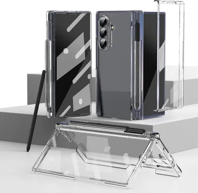 Immagine prodotto di Custodia per Samsung Galaxy Z Fold 7, custodia rigida con cerniera e protezione per la penna, protezione per lo schermo Trasparente