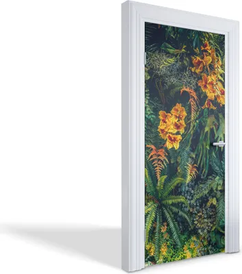 Produktbild von Türfolien Design Selbstklebende Wandsticker Türtapeten - Tropischer Dschungel - 95 x 205 cm
