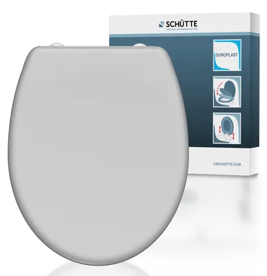 Produktbild von SCHÜTTE Duroplast WC Sitz GREY, Toilettendeckel mit Absenkautomatik und Schnellverschluss