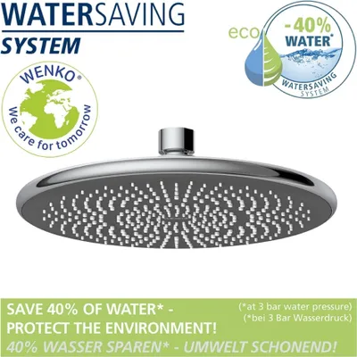 Image de Pommeau de douche à effet pluie WENKO Watersaving avec raccord universel